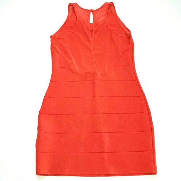 NWOT 2B Bebe Cherry Red Bandage Dress Gold/Neck… - Picture 13 of 14